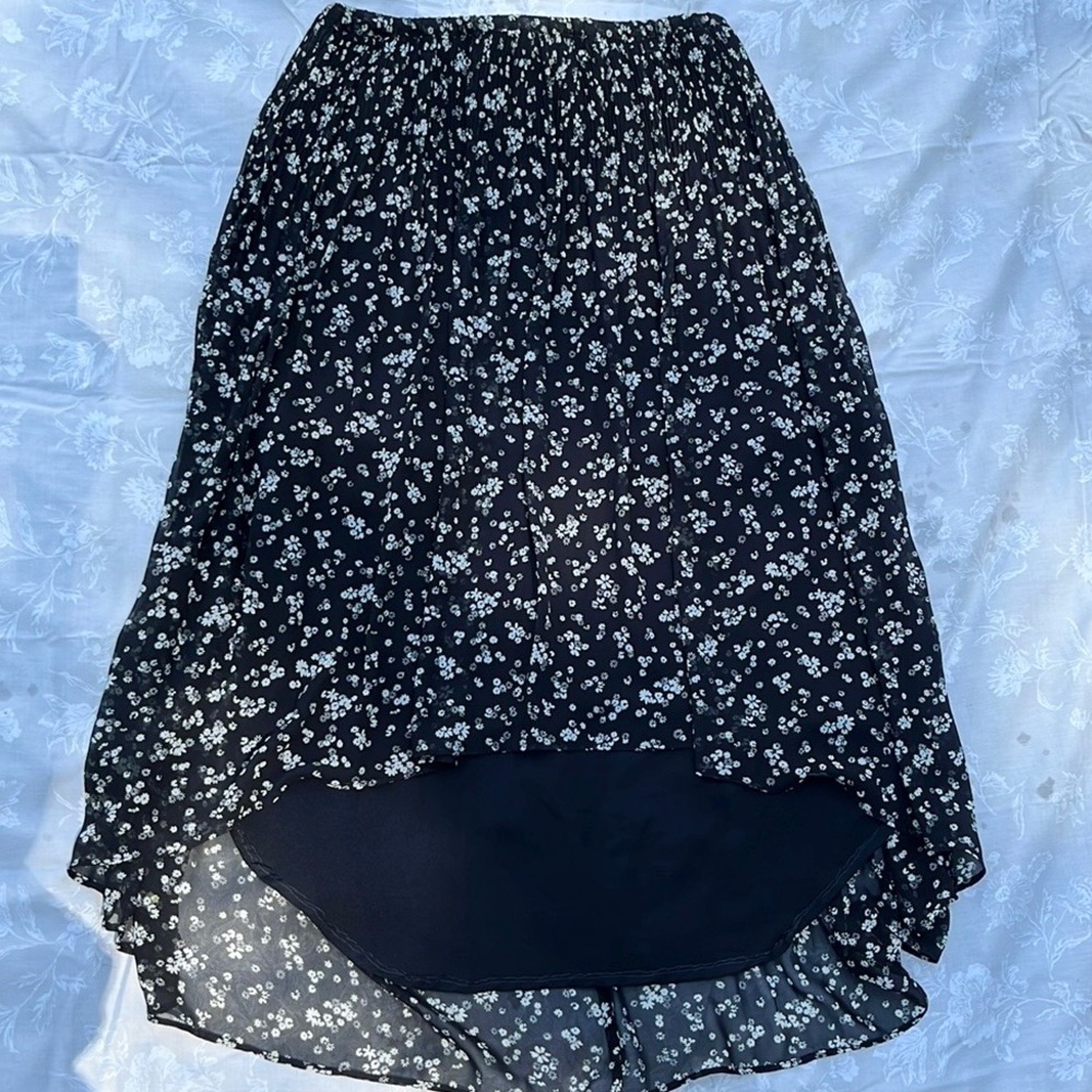 Floral high low skirt